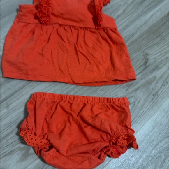 Carter's Orange Ruffled Diaper Cover Set - Picture 2 of 4